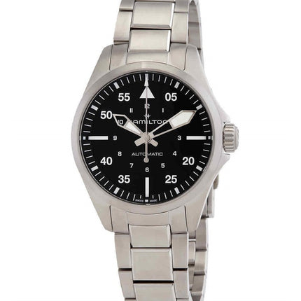 Hamilton Khaki Aviation Pilot Stainless Steel Black Dial Automatic H76215130 100M Men's Watch