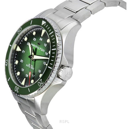 Hamilton Khaki Navy Scuba Stainless Steel Green Dial Automatic Diver's H82525160 300M Men's Watch