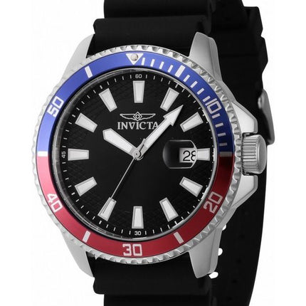 Invicta Pro Diver Silicone Strap Black Dial Quartz 46131 Men's Watch