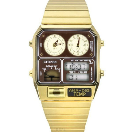 Citizen Reproduction Model Analog Digital Chronograph Gold Tone Stainless Steel Brown Dial Quartz JG2103-72X Men's Watch