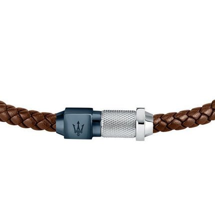 Maserati Jewels Recycled Leather And Stainless Steel Bracelet JM223AVE15 For Men