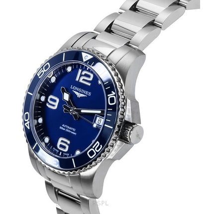 Longines HydroConquest Stainless Steel Sunray Blue Dial Automatic Diver's L3.780.4.96.6 300M Men's Watch