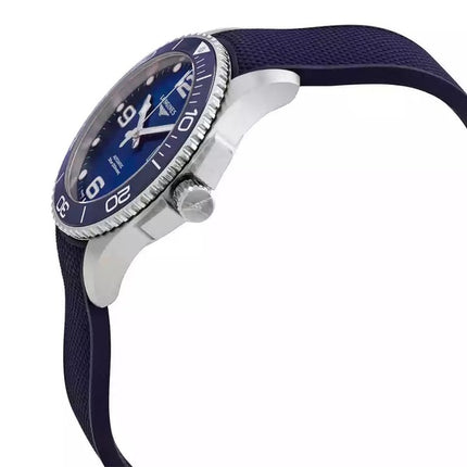 Longines Hydroconquest Rubber Strap Sunray Blue Dial Automatic Diver's L3.781.4.96.9 300M Men's Watch