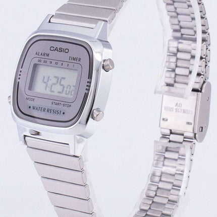 Casio Digital Stainless Steel Alarm Timer LA670WA-7DF LA670WA-7 Womens Watch