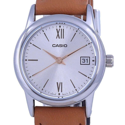 Casio Silver Dial Stainless Steel Analog Quartz LTP-V002L-7B3 LTPV002L-7 Womens Watch