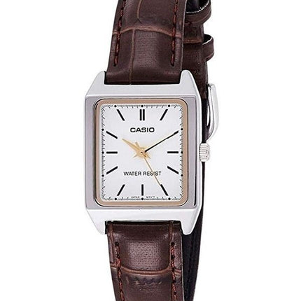 Casio Standard Analog Leather Strap White Dial Quartz LTP-V007L-7E2 Womens Watch