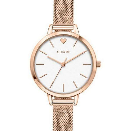 Oui & Me Petite Amourette White Dial Rose Gold Tone Stainless Steel Quartz ME010051 Women's Watch