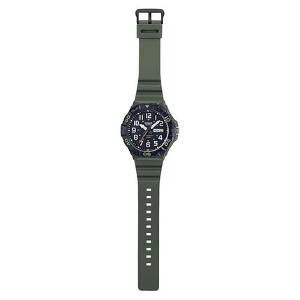 Casio Analog Army Green Resin Band Quartz MRW-210H-3A MRW210H-3 100M Mens Watch