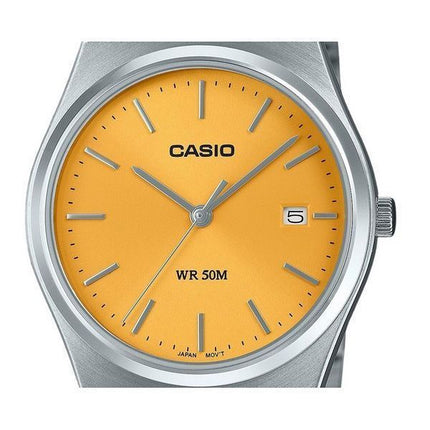 Casio Standard Analog Stainless Steel Yellow Dial Quartz MTP-B145D-9AV Unisex Watch