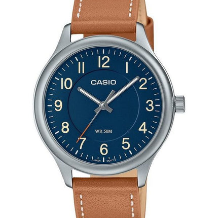 Casio Standard Analog Leather Strap Blue Dial Quartz MTP-B160L-2B Mens Watch