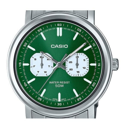 Casio Standard Analog Stainless Steel Green Dial Quartz MTP-E335D-3EV Men's Watch