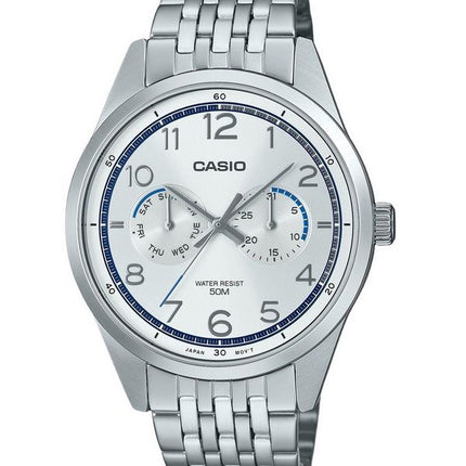 Casio Standard Analog Stainless Steel Silver Dial Quartz MTP-E340D-7AV Men's Watch