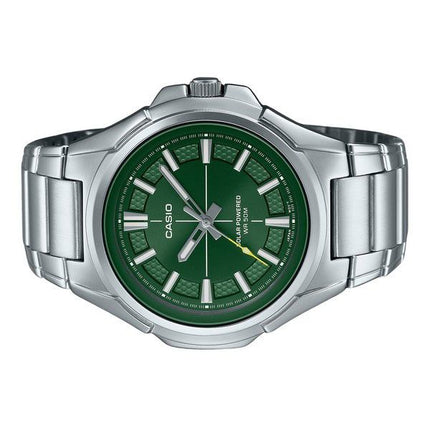 Casio Standard Analog Stainless Steel Green Dial Solar MTP-RS100D-3AV Men's Watch