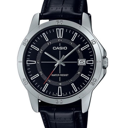 Casio Standard Analog Leather Strap Black Dial Quartz MTP-V004L-1C Men's Watch