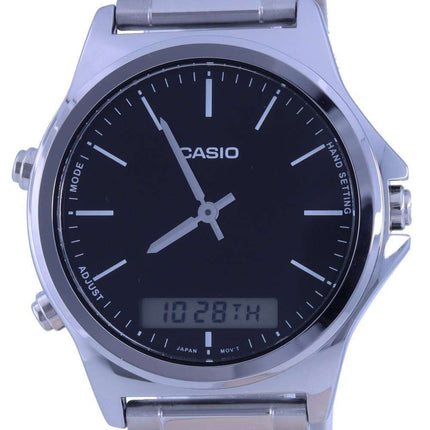 Casio Analog Digital Black Dial Stainless Steel MTP-VC01D-1E MTPVC01D-1 Mens Watch