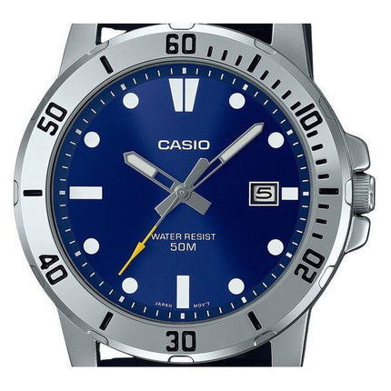 Casio Standard Analog Resin Strap Blue Dial Quartz MTP-VD01-2E Mens Watch