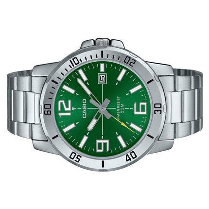 Casio Standard Analog Stainless Steel Green Dial Quartz MTP-VD01D-3BV Men's Watch