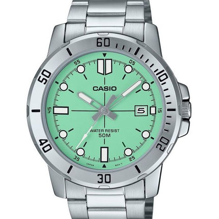 Casio Standard Analog Stainless Steel Mint Green Dial Quartz MTP-VD01D-3E1V Men's Watch