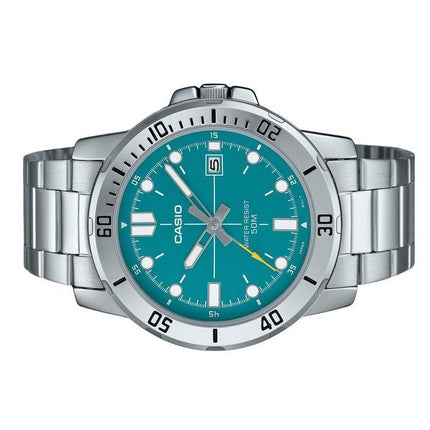 Casio Standard Analog Stainless Steel Turquoise Blue Dial Quartz MTP-VD01D-3E2V Men's Watch