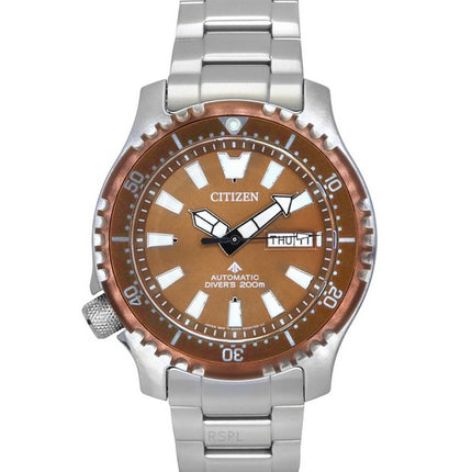 Citizen Promaster Marine Limited Edition Copper Dial Automatic Diver's NY0164-65X 200M Men's Watch with Extra Strap