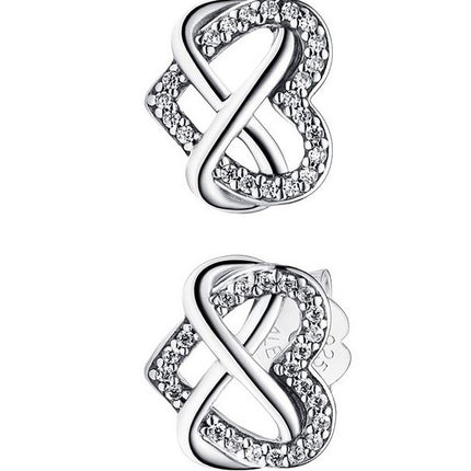 Pandora Sparkling Infinity Heart Stud Earrings 292667C01 For Women