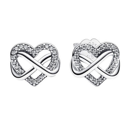 Pandora Sparkling Infinity Heart Stud Earrings 292667C01 For Women