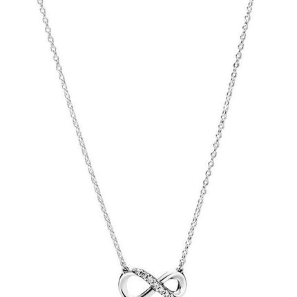 Pandora Moments Infinity Sterling Silver Collier Necklace With Clear Cubic Zirconia 398821C01-50 For Women