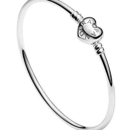 Pandora Moments Heart Clasp Bangle Bracelet 596268-17 For Women