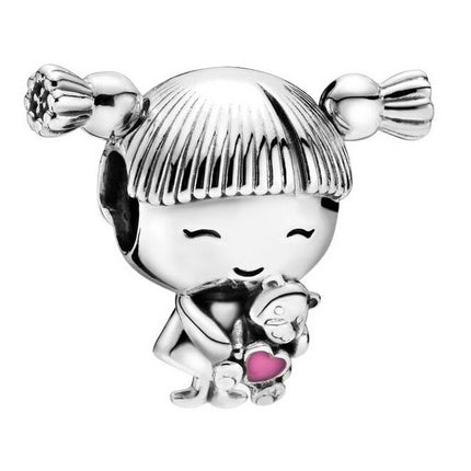 Pandora Little Girl Charm With Pink Enamel 798016EN160 For Women