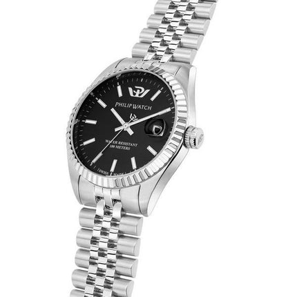 Philip Watch Caribe Urban Stainless Steel Black Sunray Dial Quartz R8253597586 100M Womens Watch