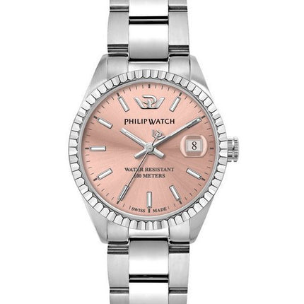 Philip Watch Caribe Urban Stainless Steel Pink Dial Quartz R8253597587 100M Womens Watch