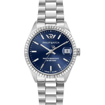 Philip Watch Caribe Urban Stainless Steel Blue Sunray Dial Quartz R8253597590 100M Womens Watch