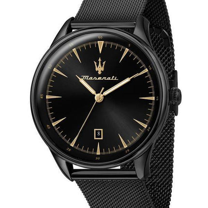 Maserati Tradizione Black Sunray Dial Quartz R8853146001 100M Mens Watch