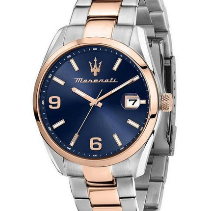 Maserati Attrazione Two Tone Stainless Steel Blue Dial Quartz R8853151006 Men's Watch