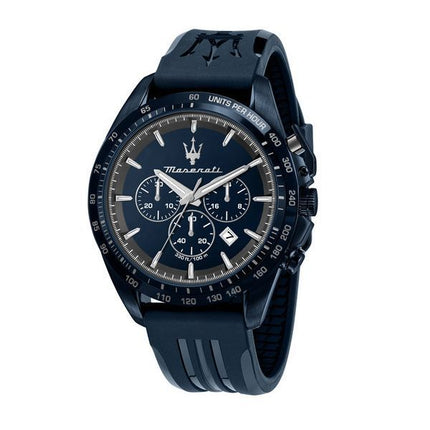 Maserati Traguardo Limited Edition Chronograph Rubber Strap Blue Dial Quartz R8871612042 100M Men's Watch