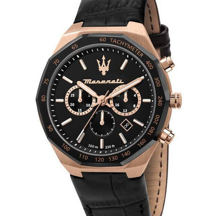 Maserati Stile Chronograph Black Matt Dial Quartz R8871642001 100M Mens Watch