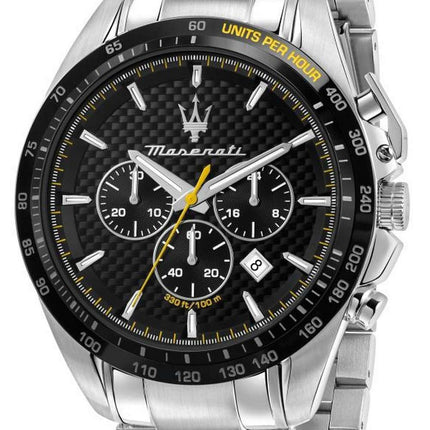 Maserati Traguardo Chronograph Black Dial Stainless Steel Quartz R8873612042 100M Mens Watch