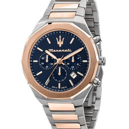 Maserati Stile Chronograph Blue Dial Quartz R8873642002 100M Men's Watch