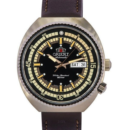 Orient Neo Classic Sports Brown Leather Strap Black Dial Automatic RA-AA0E06B19B 200M Mens Watch