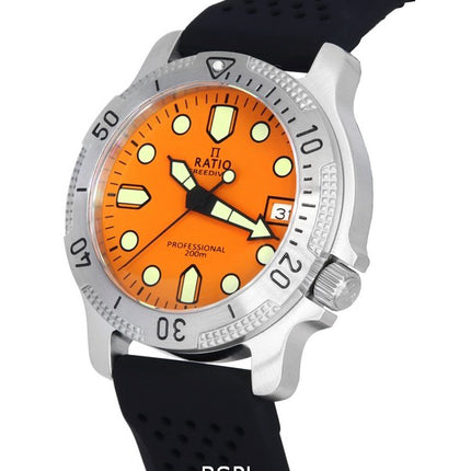 Ratio FreeDiver Professional Sapphire Orange Dial Quartz RTF025 200M Men's Watch