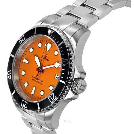 Ratio FreeDiver Sapphire Stainless Steel Orange Dial Quartz RTF035 200M Men's Watch