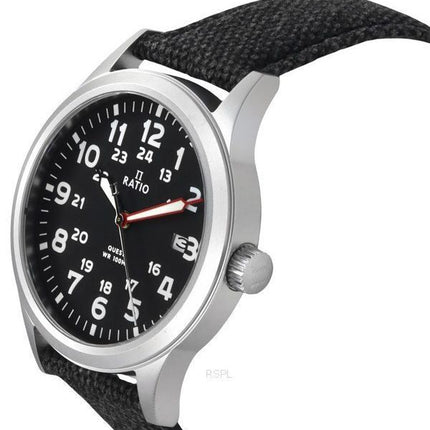 Ratio Quest Men's Field Watch Sapphire Canvas Strap Quartz RTQ023 100M Lewis And Clark Edition