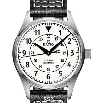 Ratio Skysurfer Pilot Full Luminous Dial Leather Automatic RTS316 200M Mens Watch