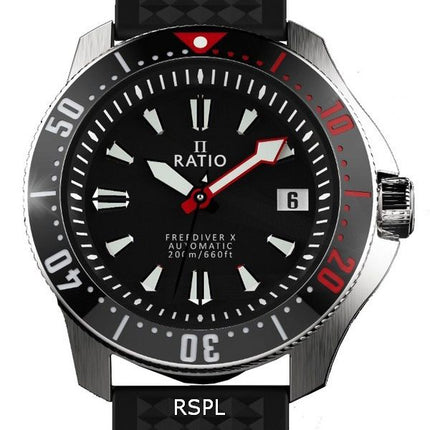 Ratio FreeDiver X Marine Black With Black Ceramic Inlay Automatic Diver RTX001 200M Men's Watch