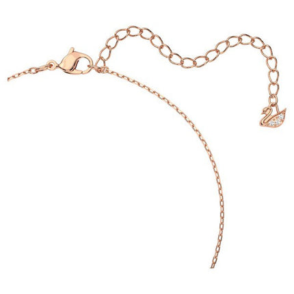 Swarovski Dextera Clear Crystals And Rose Gold Tone Plated Intertwined Circles Necklace 5414999 For Women