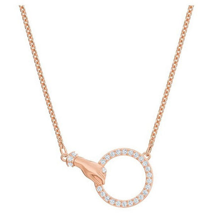 Swarovski Symbolica Clear Crystals And Rose Gold Tone Plated Necklace 5489573 For Women