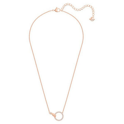 Swarovski Symbolica Clear Crystals And Rose Gold Tone Plated Necklace 5489573 For Women