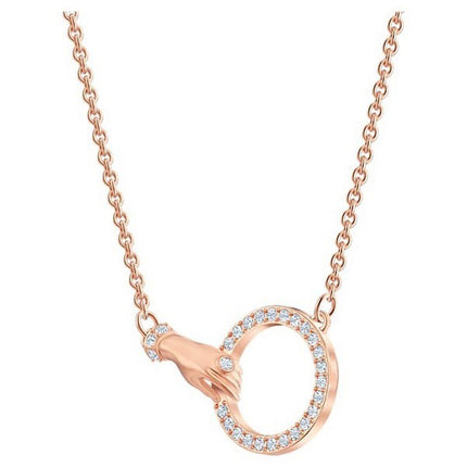 Swarovski Symbolica Clear Crystals And Rose Gold Tone Plated Necklace 5489573 For Women