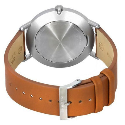 Skagen Kuppel Brown Leather Strap Blue Dial Quartz SKW6888 Men's Watch