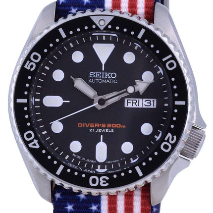 Seiko Automatic Divers Japan Made Polyester SKX007J1-var-NATO27 200M Mens Watch